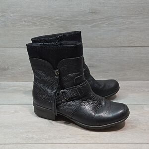 Clarks Women's Black Leather Ankle Shoes Boots Sz 8M
